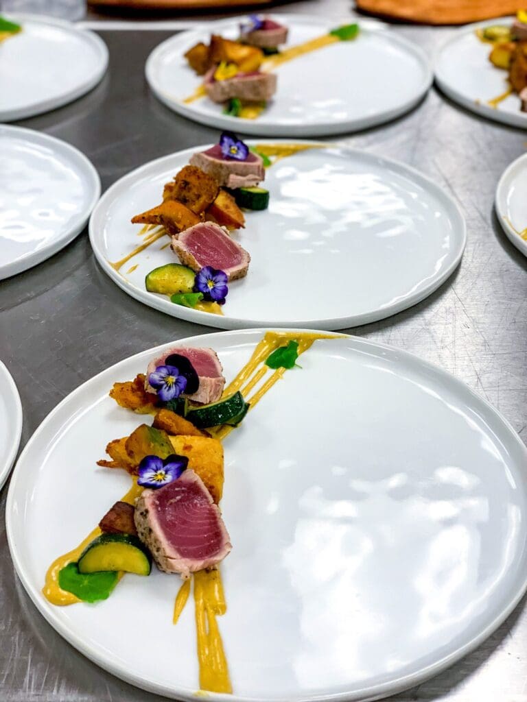 Ahi with curried carrot puree
