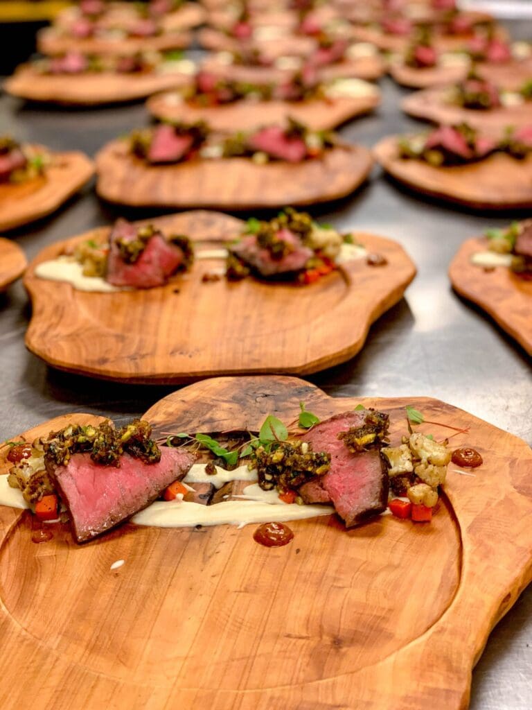 Roasted Beef Tenderloin with Hawaiian chili emulsion and pomme puree