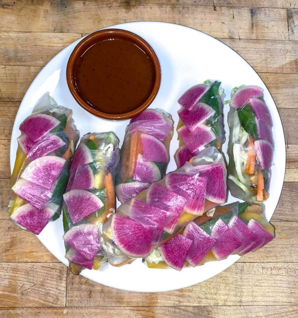 Summer rolls with homemade peanut sauce